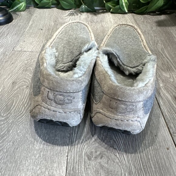 UGG Ascot Men's Gray Suede Wool Lined Slip-On Moccasin Shoes Size 11 - Picture 5 of 7